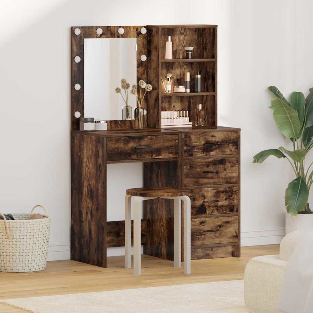vidaXL Dressing Table 2 pcs Brown 50 x 41 x 135 cm Engineered Wood
