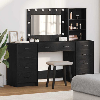vidaXL Dressing Table 3 pcs Black Oak 78.5 x 41 x 135 cm 1