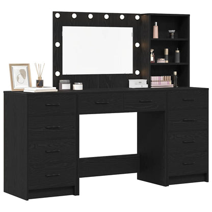 Dressing Table 3 pcs 78.5 x 41 x 135 cm Black oak