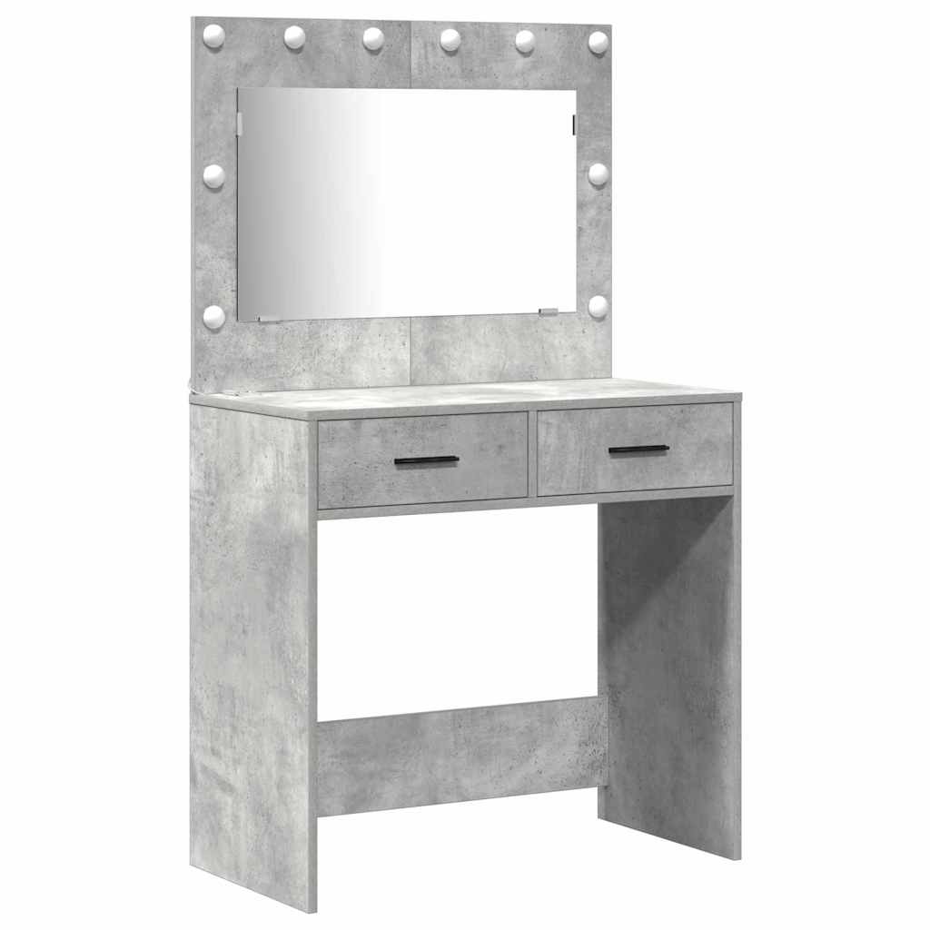 vidaXL Dressing Table 3 pcs Concrete Grey 78.5 x 41 x 135 cm 5