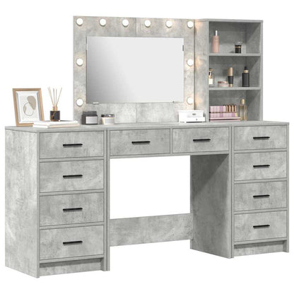 vidaXL Dressing Table 3 pcs Concrete Grey 78.5 x 41 x 135 cm 3
