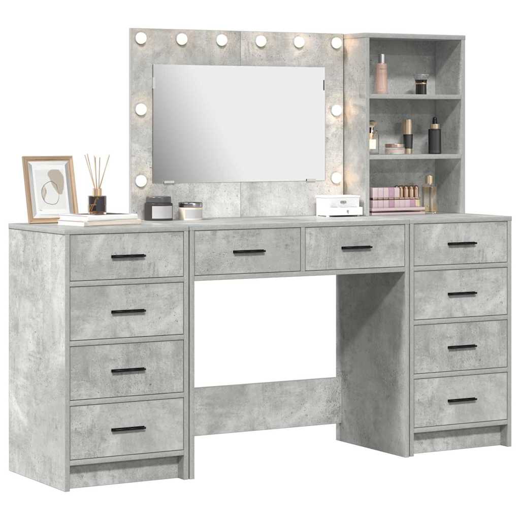 Dressing Table 3 pcs 78.5 x 41 x 135 cm Concrete grey