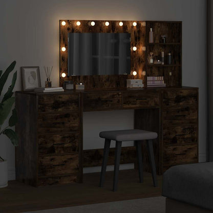 vidaXL Dressing Table 3 pcs Smoked Oak 78.5 x 41 x 135 cm 4