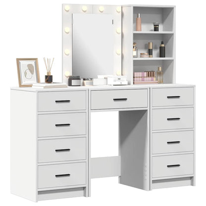 vidaXL Dressing Table 3 pcs White 40 x 41 x 135 cm Engineered Wood 3