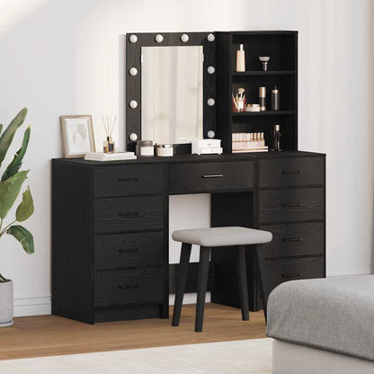 vidaXL Dressing Table 3 pcs Black 40 x 41 x 135 cm Engineered Wood 1
