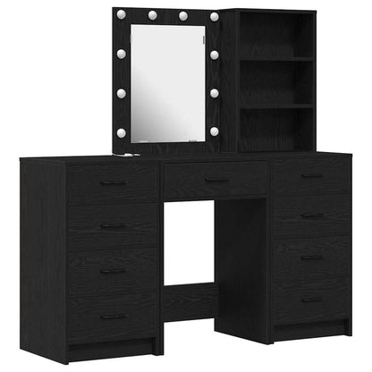 Dressing Table 3 pcs Brown 40 x 41 x 135 cm Engineered Wood Black oak