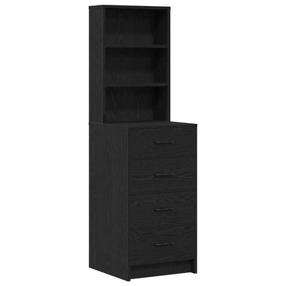 vidaXL Dressing Table 3 pcs Black 40 x 41 x 135 cm Engineered Wood 6