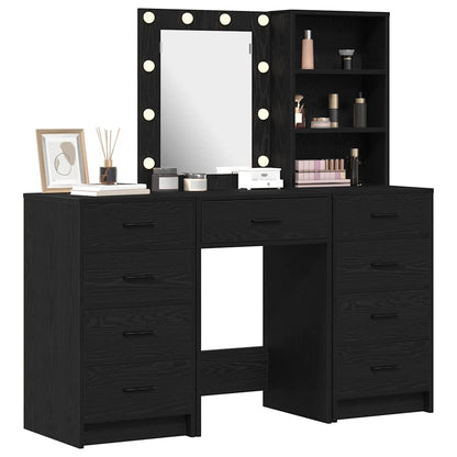 Dressing Table 3 pcs Brown 40 x 41 x 135 cm Engineered Wood Black oak