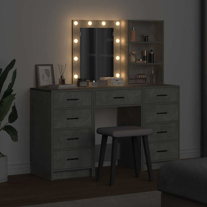 vidaXL Dressing Table 3 pcs Grey 40 x 41 x 135 cm Engineered Wood 4