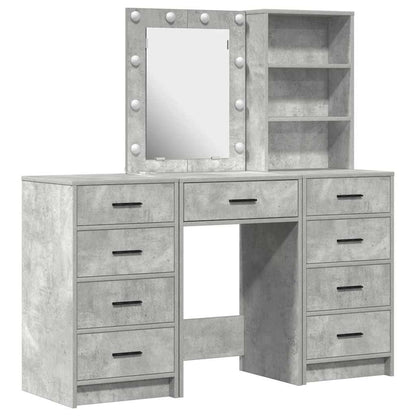 Dressing Table 3 pcs Brown 40 x 41 x 135 cm Engineered Wood Concrete grey