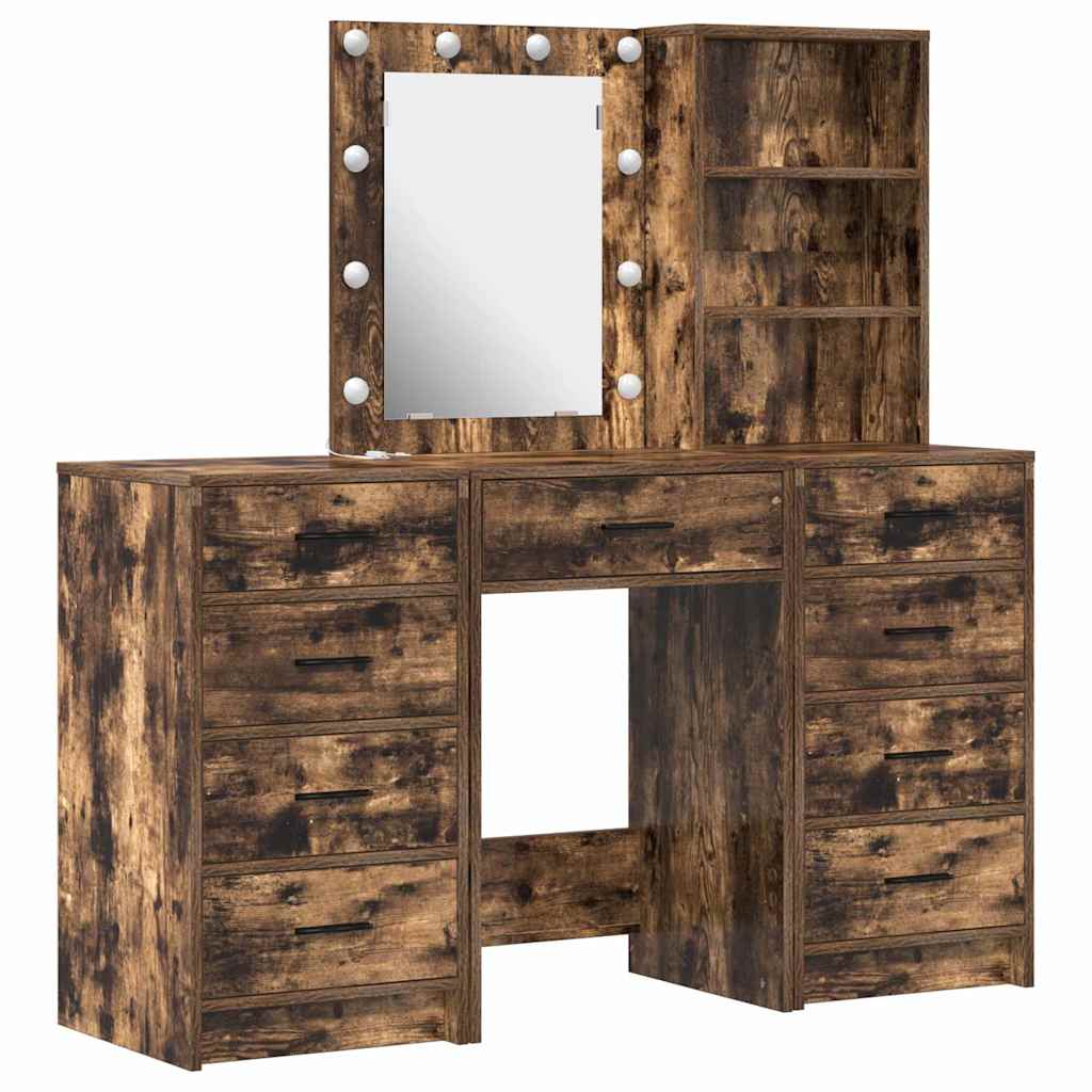 Dressing Table 3 pcs Brown 40 x 41 x 135 cm Engineered Wood Smoked oak