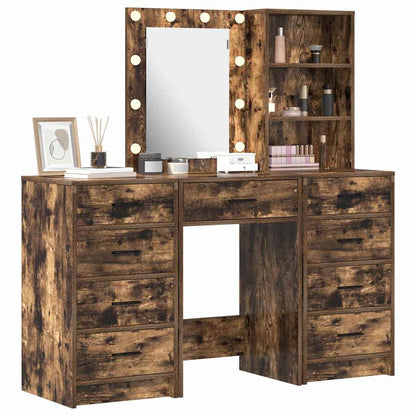Dressing Table 3 pcs Brown 40 x 41 x 135 cm Engineered Wood Smoked oak