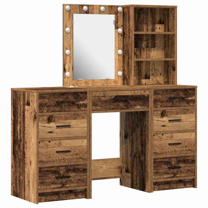 Dressing Table 3 pcs Brown 40 x 41 x 135 cm Engineered Wood Old wood