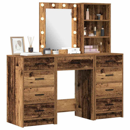 vidaXL Dressing Table 3 pcs Brown 40 x 41 x 135 cm Engineered Wood 3