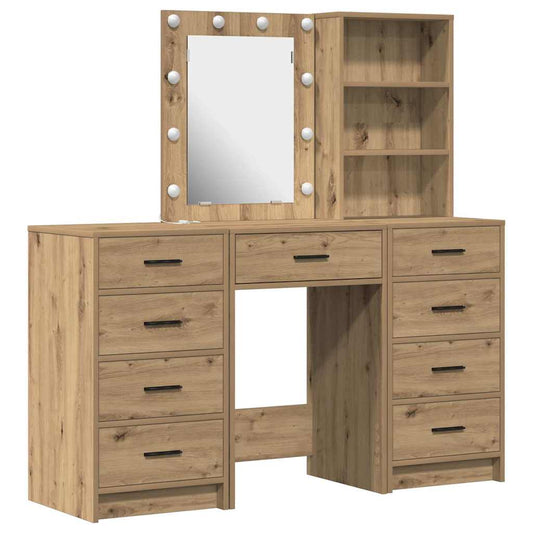 Dressing Table 3 pcs Brown 40 x 41 x 135 cm Engineered Wood Artisan oak