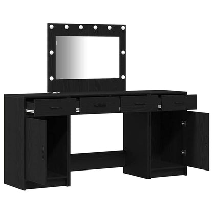 vidaXL Dressing Table 3 pcs Black 78.5 x 41 x 135 cm Engineered Wood 6