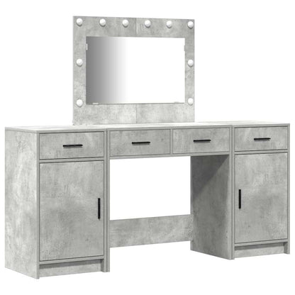 vidaXL Dressing Table 3 pcs Grey 78.5 x 41 x 135 cm Engineered Wood 2