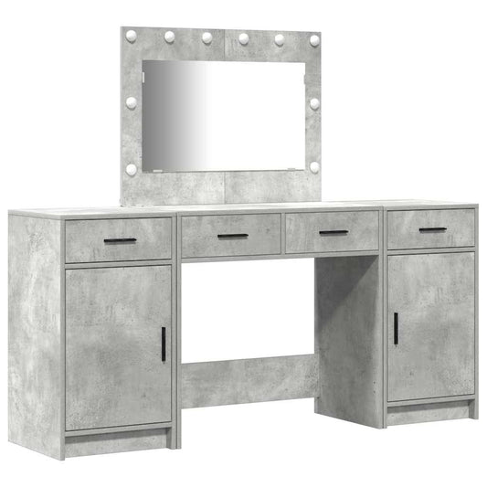 vidaXL Dressing Table 3 pcs Grey 78.5 x 41 x 135 cm Engineered Wood 2