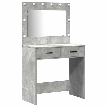 vidaXL Dressing Table 3 pcs Grey 78.5 x 41 x 135 cm Engineered Wood 5