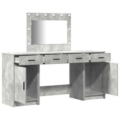 vidaXL Dressing Table 3 pcs Grey 78.5 x 41 x 135 cm Engineered Wood 6