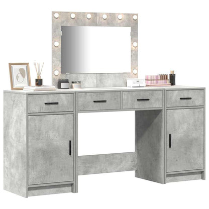 vidaXL Dressing Table 3 pcs Grey 78.5 x 41 x 135 cm Engineered Wood 3