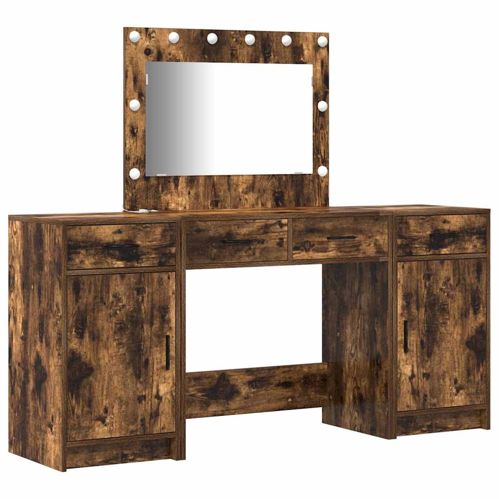 vidaXL Dressing Table 3 pcs Brown 78.5 x 41 x 135 cm Engineered Wood 2