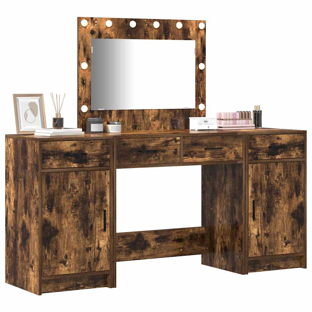 vidaXL Dressing Table 3 pcs Brown 78.5 x 41 x 135 cm Engineered Wood 3
