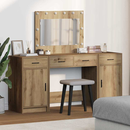 Dressing Table 3 pcs Brown 78.5 x 41 x 135 cm Engineered Wood Artisan oak