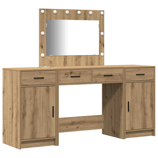 Dressing Table 3 pcs Brown 78.5 x 41 x 135 cm Engineered Wood Artisan oak