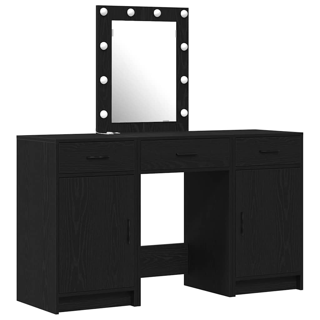 vidaXL Dressing Table Black 50 x 41 x 135 cm Engineered Wood 2