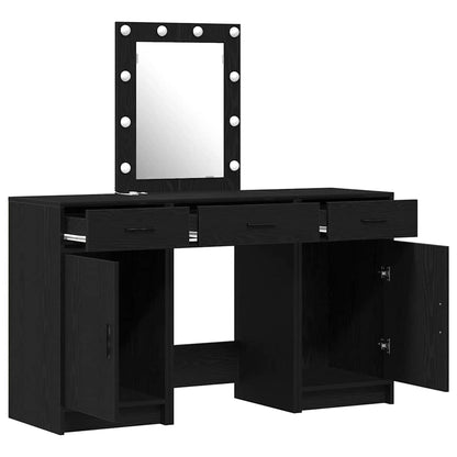 vidaXL Dressing Table Black 50 x 41 x 135 cm Engineered Wood 6