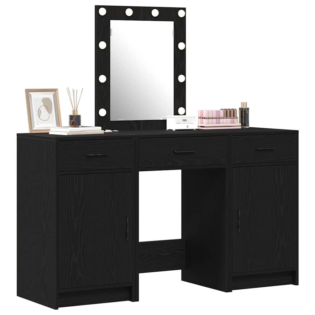 vidaXL Dressing Table Black 50 x 41 x 135 cm Engineered Wood 3