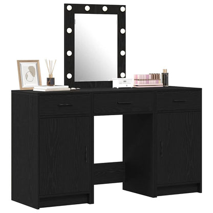 vidaXL Dressing Table Black 50 x 41 x 135 cm Engineered Wood 3