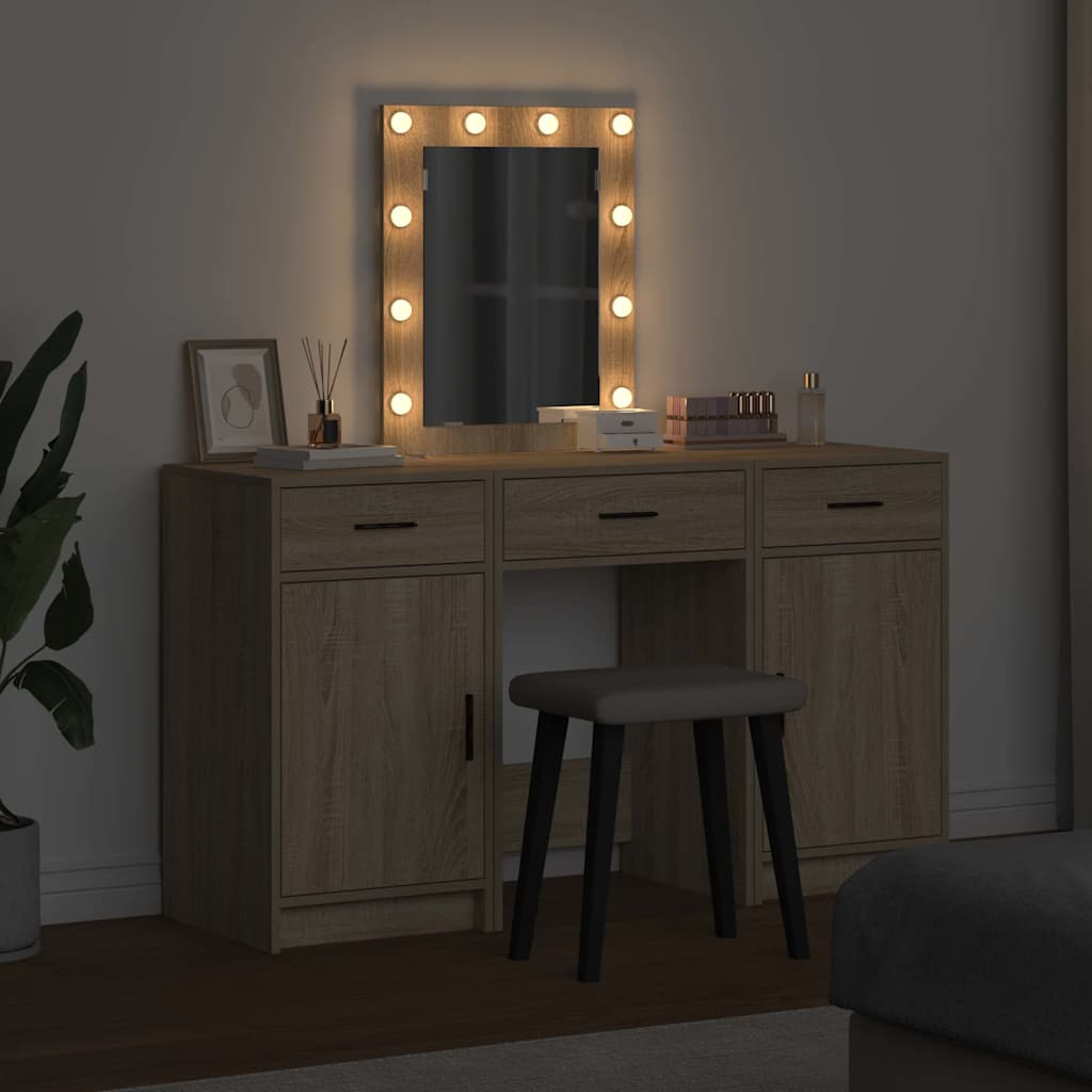 vidaXL Dressing Table Brown 50 x 41 x 135 cm Engineered Wood 4