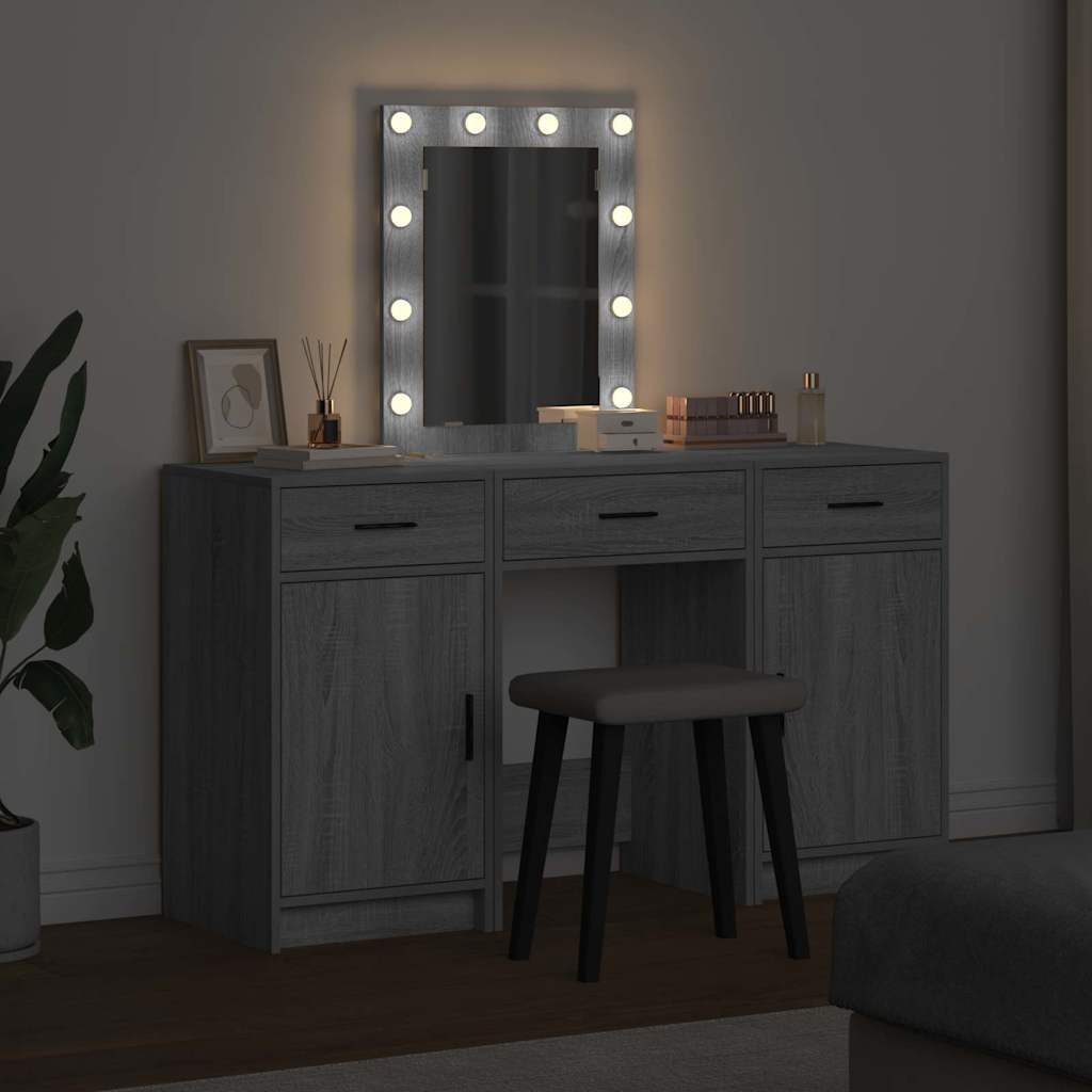 vidaXL Dressing Table Grey 50 x 41 x 135 cm Engineered Wood 4