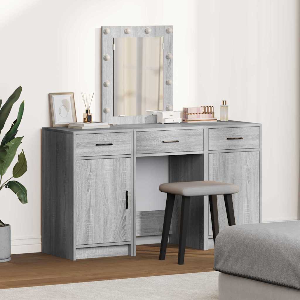 vidaXL Dressing Table Grey 50 x 41 x 135 cm Engineered Wood 1