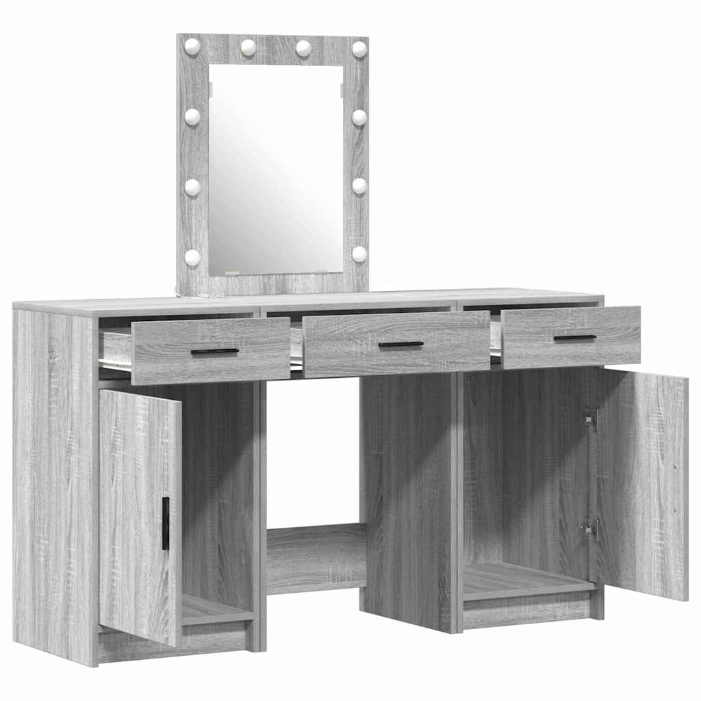 vidaXL Dressing Table Grey 50 x 41 x 135 cm Engineered Wood 6