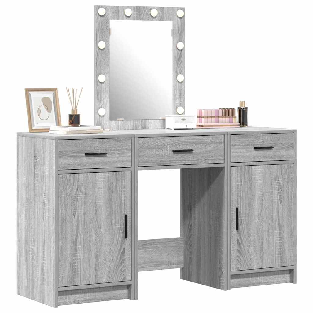vidaXL Dressing Table Grey 50 x 41 x 135 cm Engineered Wood 3