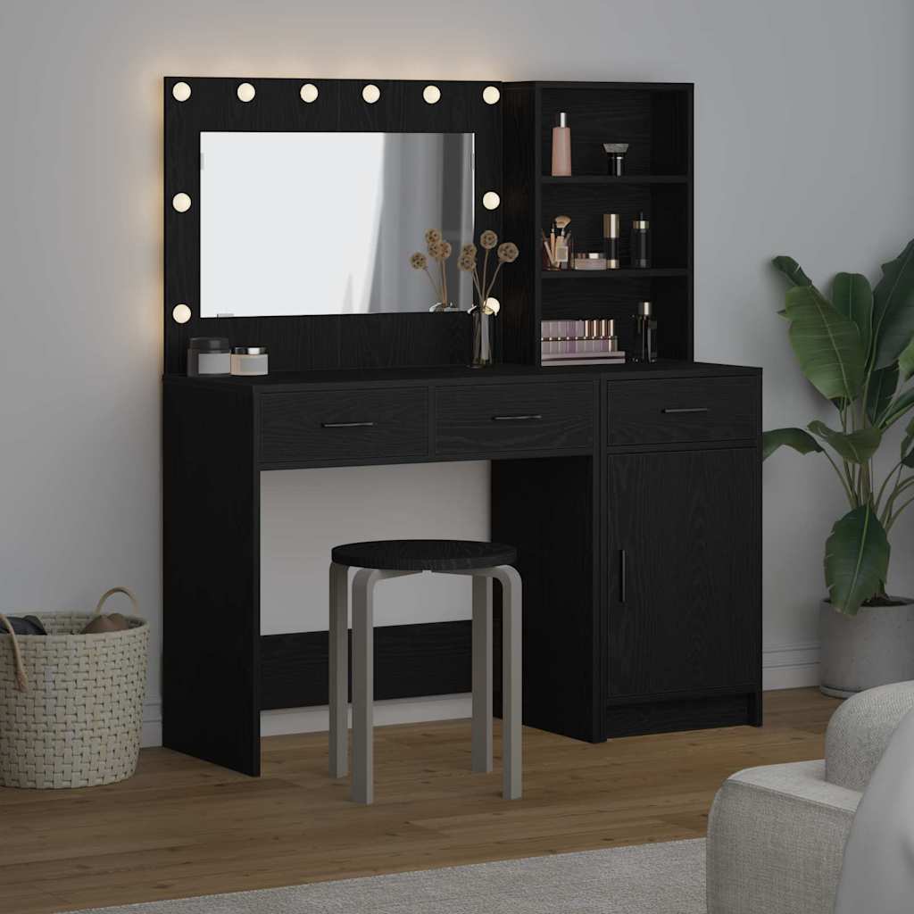 vidaXL Dressing Table 2 pcs Black 78.5 x 41 x 135 cm Engineered Wood 4