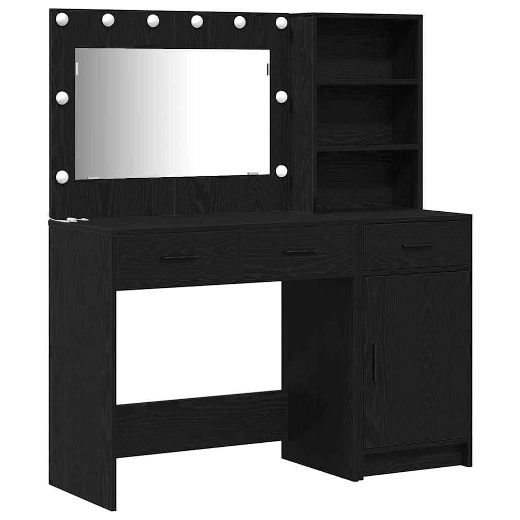 vidaXL Dressing Table 2 pcs Black 78.5 x 41 x 135 cm Engineered Wood 2