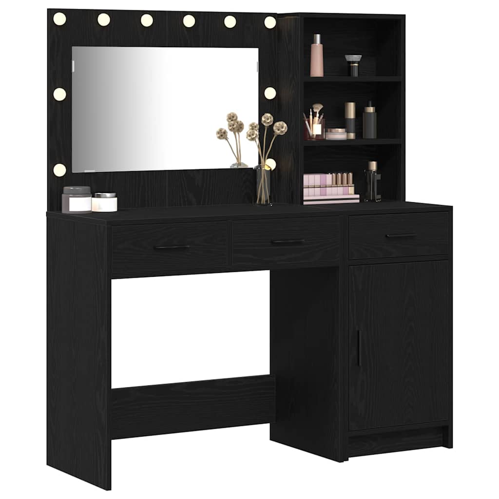 vidaXL Dressing Table 2 pcs Black 78.5 x 41 x 135 cm Engineered Wood 3