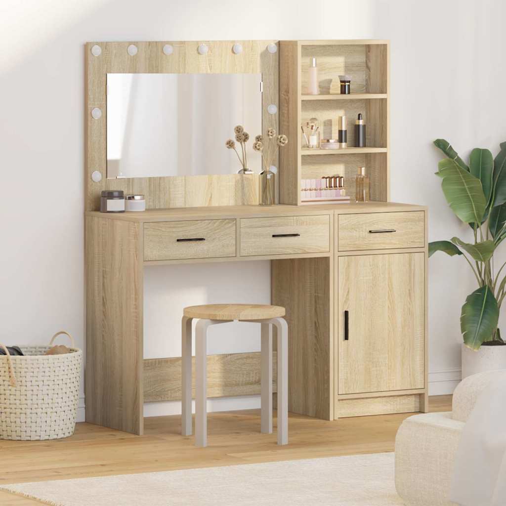 vidaXL Dressing Table 2 pcs Brown 78.5 x 41 x 135 cm Engineered Wood 1