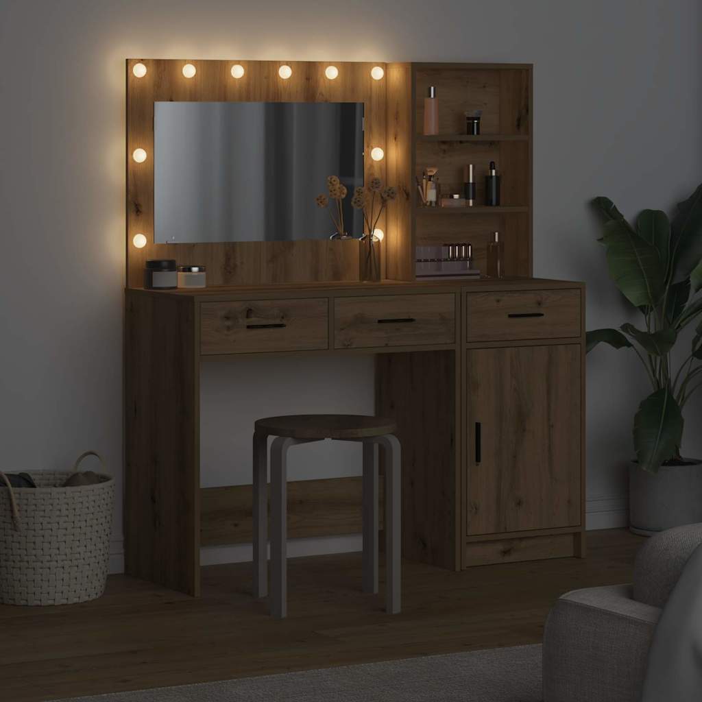 vidaXL Dressing Table 2 pcs Brown 78.5 x 41 x 135 cm Engineered Wood 4