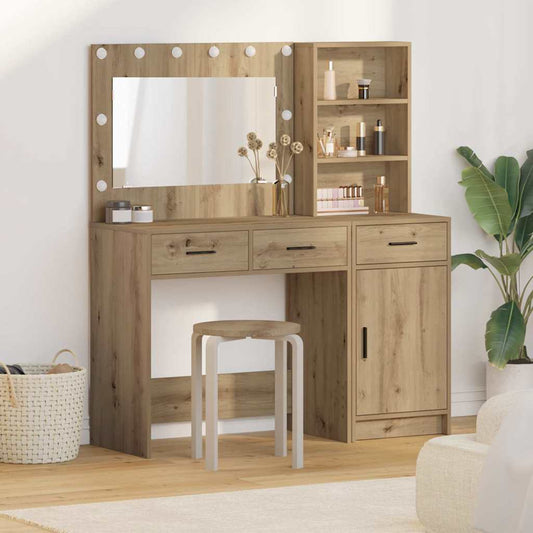 Dressing Table 2 pcs Brown 78.5 x 41 x 135 cm Engineered Wood Artisan oak