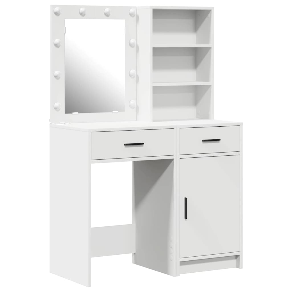 vidaXL Dressing Table Set 2 pcs White Engineered Wood 2