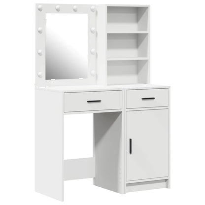 vidaXL Dressing Table Set 2 pcs White Engineered Wood 2