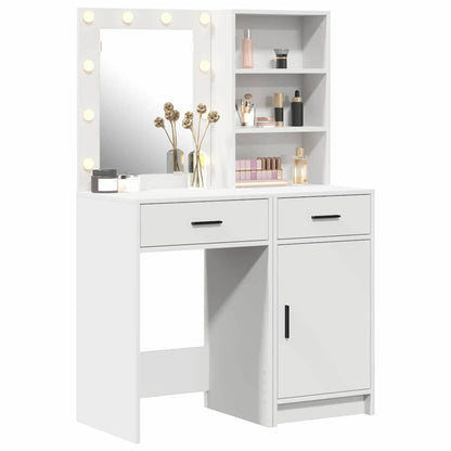 vidaXL Dressing Table Set 2 pcs White Engineered Wood 3