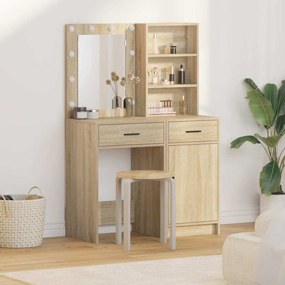 Dressing Table Set 2 pcs Engineered Wood Sonoma oak