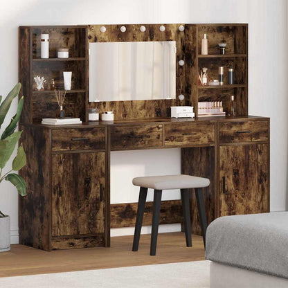 vidaXL Dressing Table Set 3 pcs Smoked Oak Engineered Wood 1