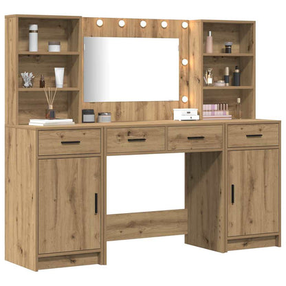 vidaXL Dressing Table Set 3 pcs Artisan Oak Engineered Wood 3